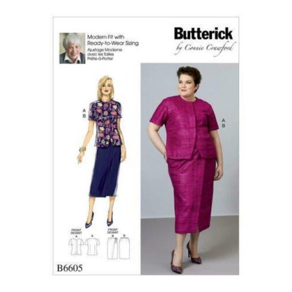 Butterick Sewing Pattern 6605 Misses Blouse Skirt Size Xsm-Xlg